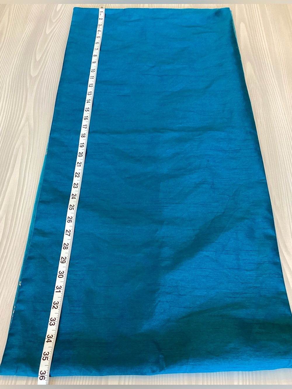 Teal & Gold Beaded Autumn Leaves Table Runner 6’ Long Velvet & Silk Type Fabric - Picture 6 of 6
